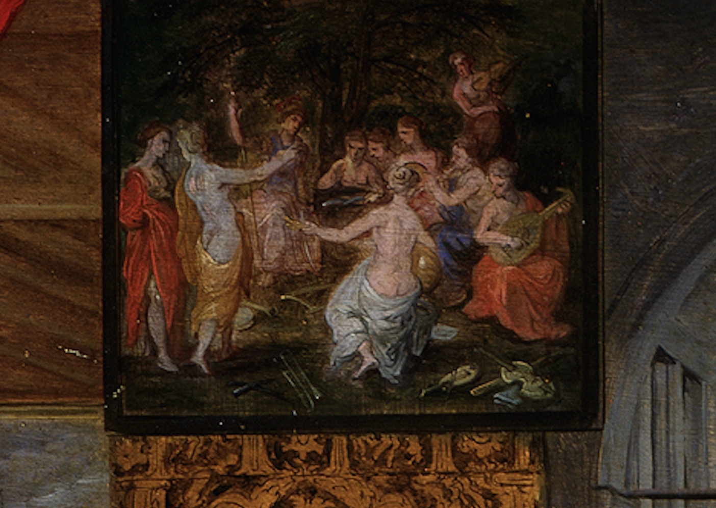 Detail 2 from upper-left of Breugel and Rubens, Allegory of Hearing