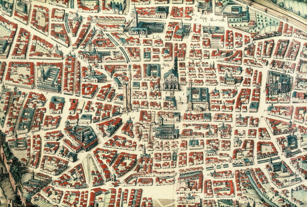Map by Blaeu from the approximate time period in question. San Lorenzo convent is No. 81, top-left.